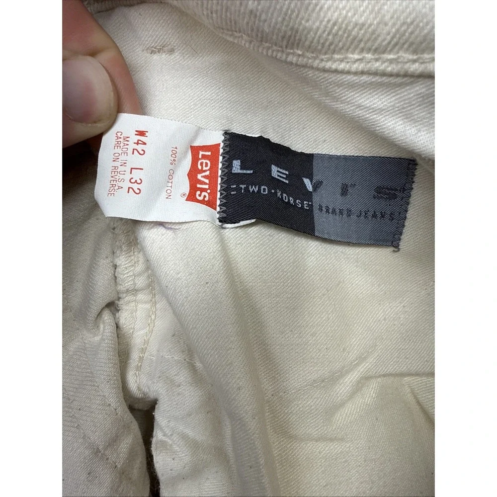 Levis Strauss White Jeans VTG 80/90s Leather Tab 549 42x32